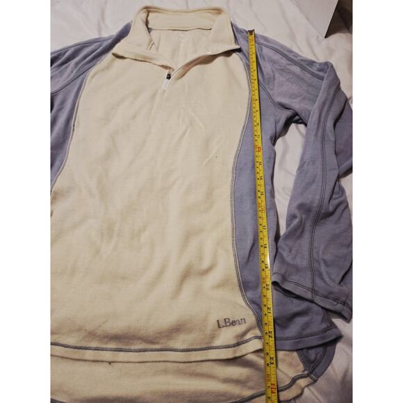 L.L. Bean Women's Merino Wool Mid Weight Base Layer Quarter Zip Sz L Workout - Picture 5 of 9